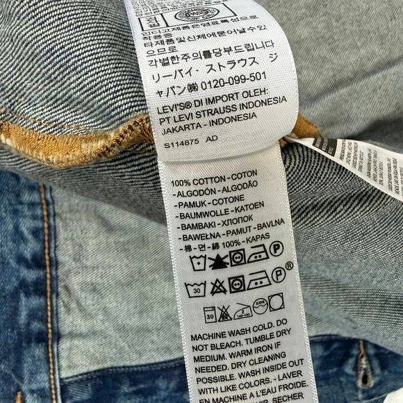 Levis x Denim Tears All Over Wreath Denim Jacket Mens Small Blue Dark Wash NWOT - Picture 5 of 7